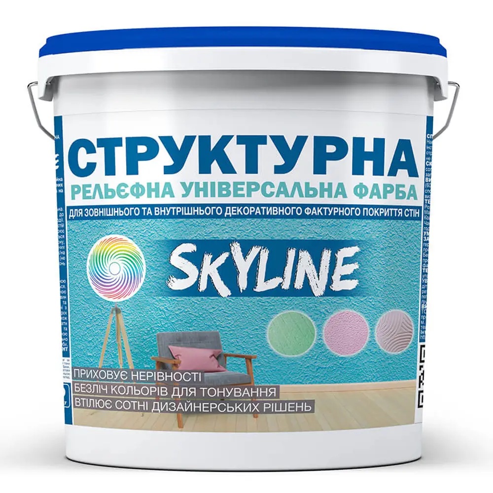 Фарба структурна для створення рельєфу стін і стель SkyLine 24 кг